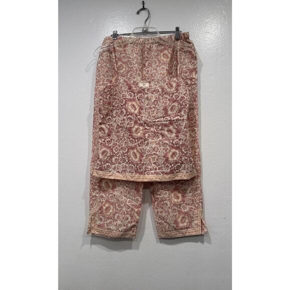 Anokhi Floral Print Pajama Set Women’s Size Small Lounge Set Tank Cropped Pants - Picture 2 of 12